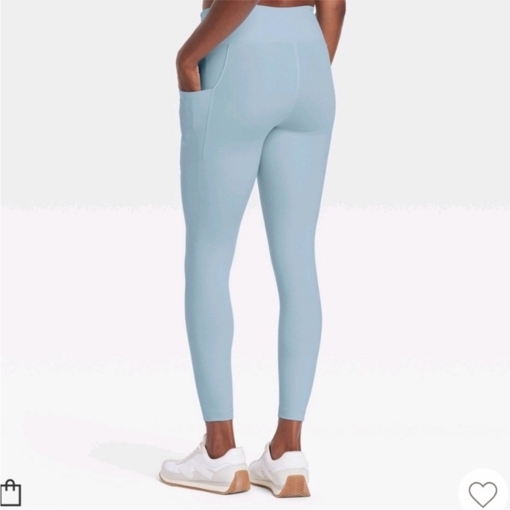 Women's Steel Blue High-Waisted Leggings - Picture 2 of 5